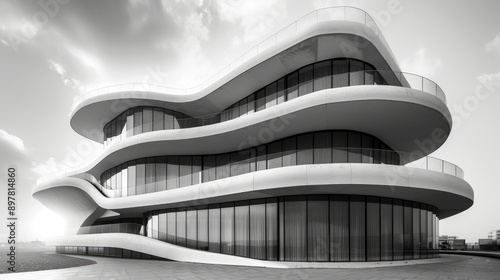 Obraz na płótnie Photograph the lines and curves of a modern building w salonie