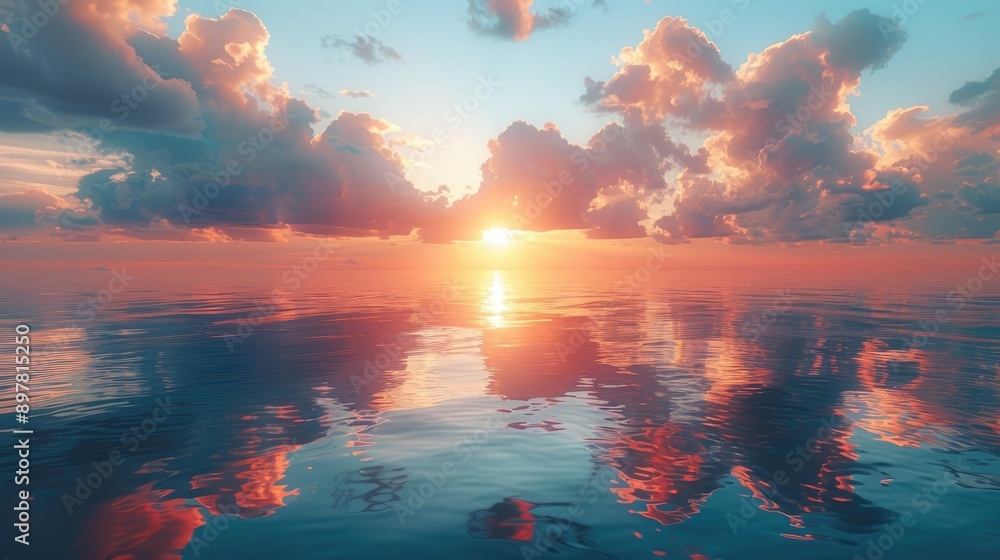 Photograph the reflection of a rainbow in a calm sea.