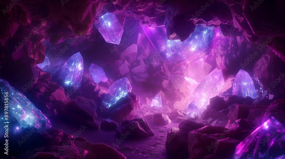 28. Craft an otherworldly 3D rendered background of a crystal cave with glowing gemstones. 28. Craft an otherworldly 3D rendered background of a crystal cave with glowing gemstones.