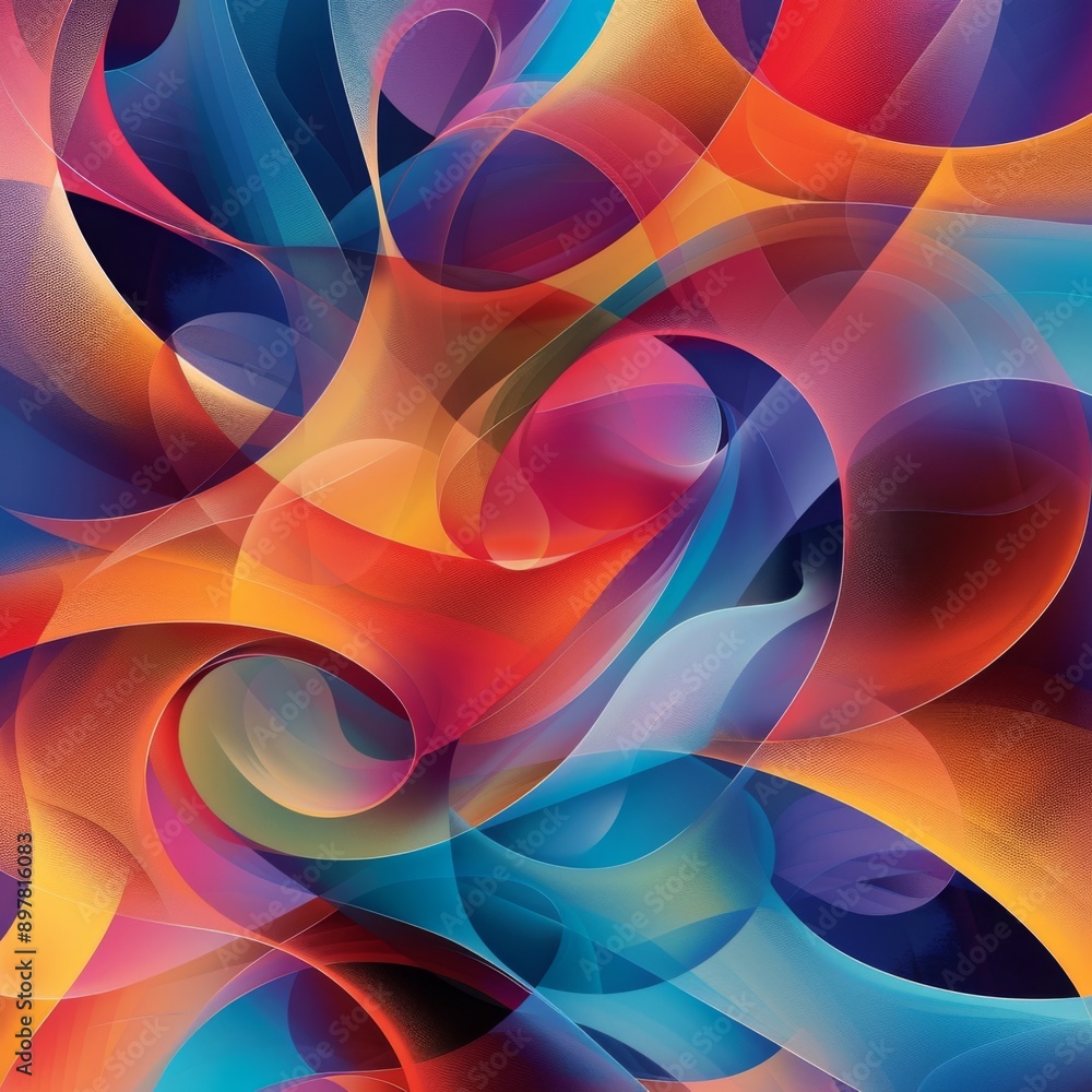 Abstract digital art featuring vibrant, swirling colors in blue, red, orange, and purple. Abstract digital art featuring vibrant, swirling colors in blue, red, orange, and purple.