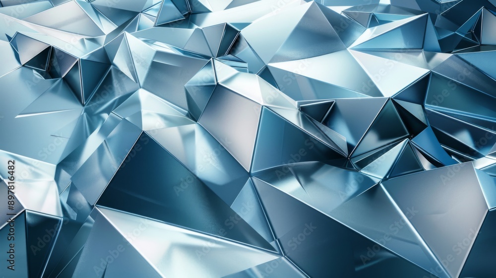 Abstract geometric background with blue and silver triangular shapes. Abstract geometric background with blue and silver triangular shapes.