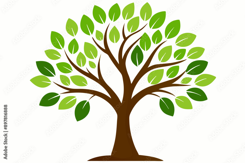 A vibrant vector illustration of a lush green tree with intricate branches and leaves, perfect for nature-themed designs and Eco-friendly projects. A vibrant vector illustration of a lush green tree with intricate branches and leaves, perfect for nature-themed designs and Eco-friendly projects.