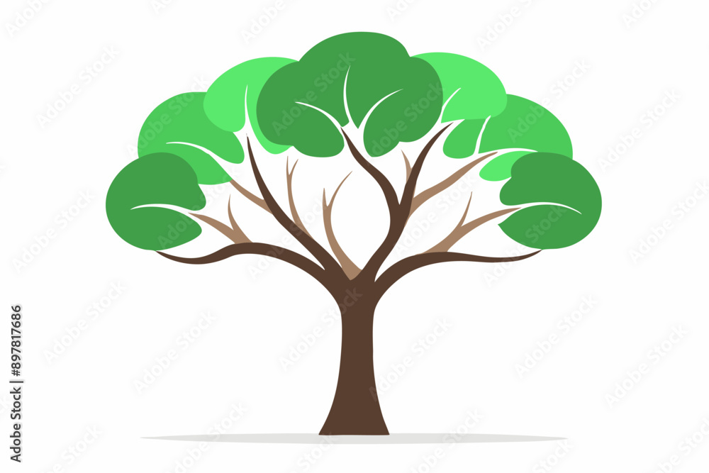 A vibrant vector illustration of a lush green tree with intricate branches and leaves, perfect for nature-themed designs and Eco-friendly projects. A vibrant vector illustration of a lush green tree with intricate branches and leaves, perfect for nature-themed designs and Eco-friendly projects.