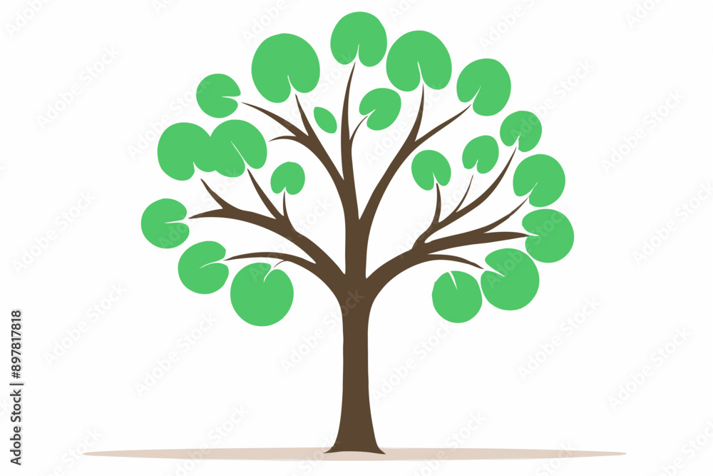 A vibrant vector illustration of a lush green tree with intricate branches and leaves, perfect for nature-themed designs and Eco-friendly projects. A vibrant vector illustration of a lush green tree with intricate branches and leaves, perfect for nature-themed designs and Eco-friendly projects.