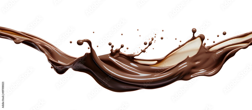 Creamy chocolate splashing with droplets, choco syrup drops splatter, milkshake. isolated on white. Creamy chocolate splashing with droplets, choco syrup drops splatter, milkshake. isolated on white.