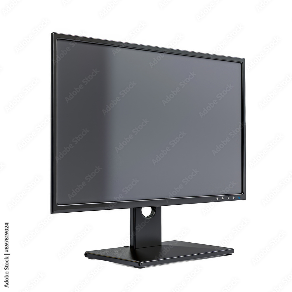 A black computer monitor with a black frame A black computer monitor with a black frame