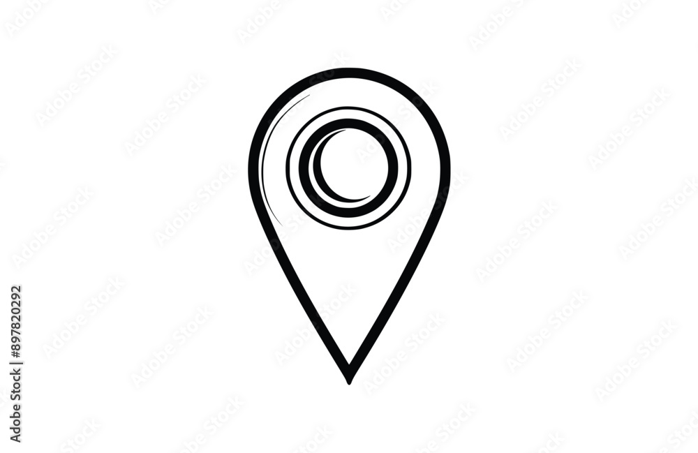 Map marker black icon isolated on white background. Vector illustration. Map marker black icon isolated on white background. Vector illustration.
