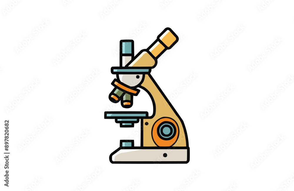 Microscope icon isolated on white background. Beautiful color microscope icon. Microscope icon isolated on white background. Beautiful color microscope icon.