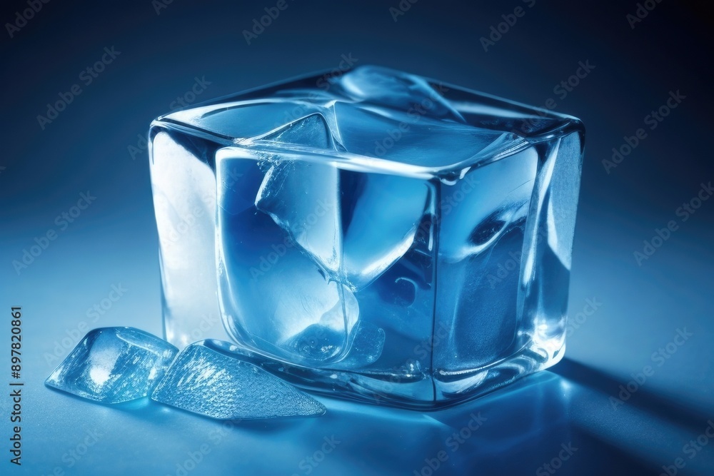 One crystal clear ice cube One crystal clear ice cube