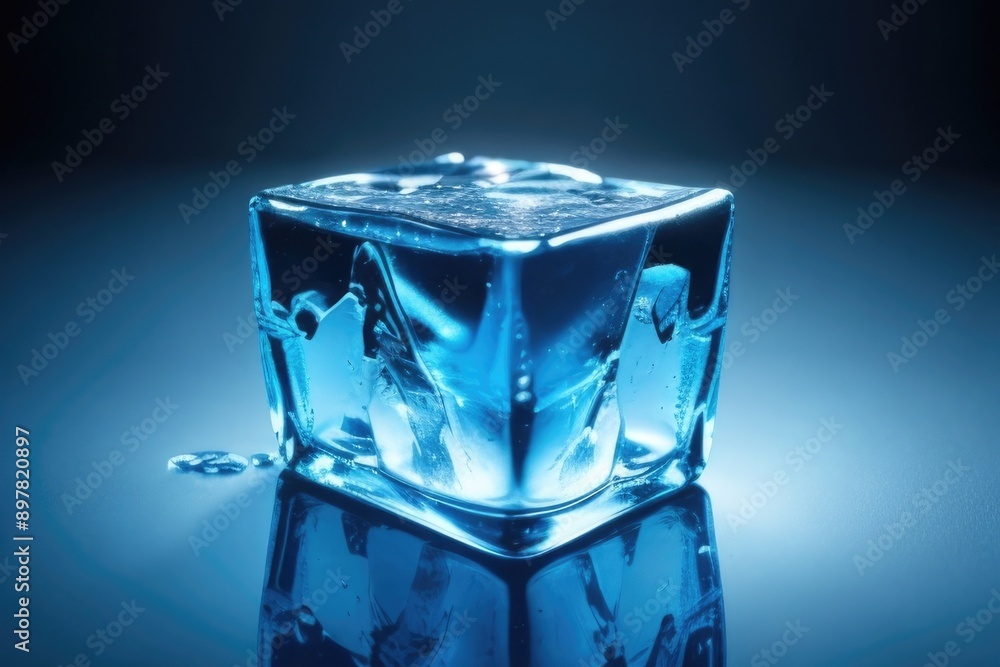 One crystal clear ice cube One crystal clear ice cube