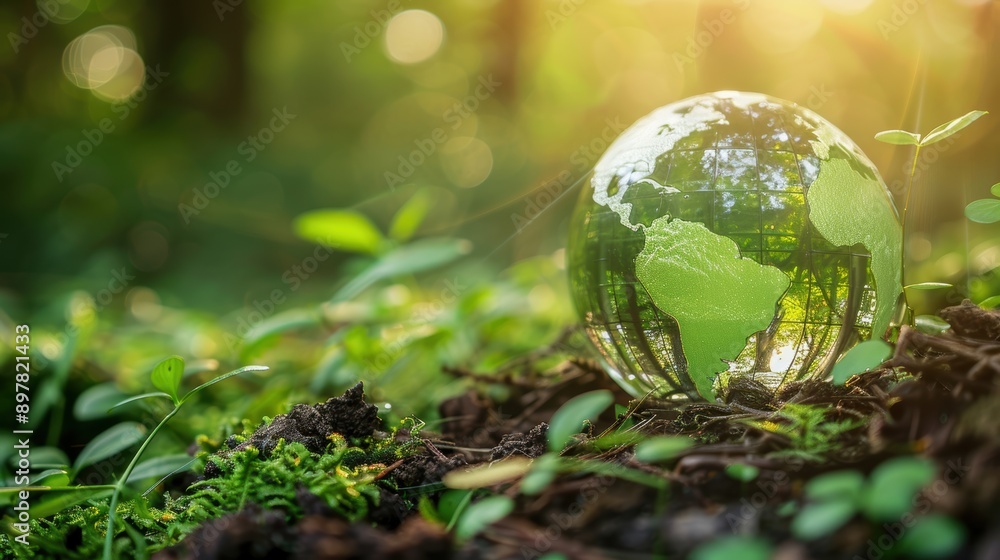 Earth's roadmap to sustainability featuring green energy pathways, highlighting ESG Earth's roadmap to sustainability featuring green energy pathways, highlighting ESG