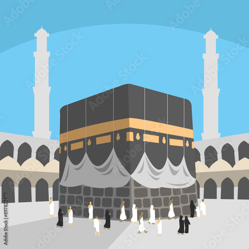 vector illustration of Kabah in Makkah