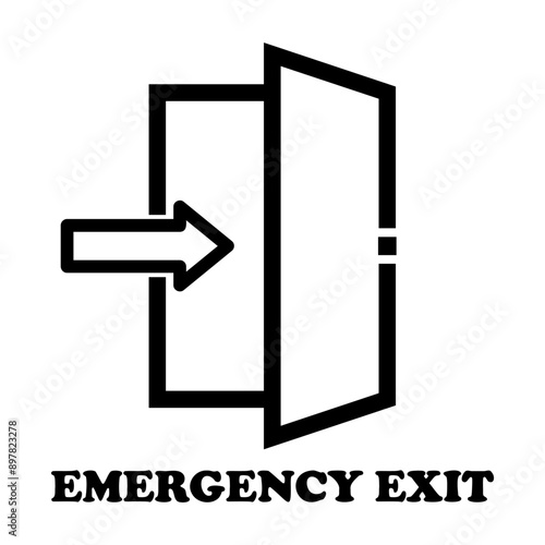 emergency exit Line Icon