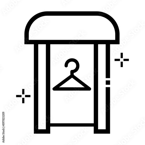 fitting room Line Icon