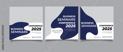 Business webinar template social media post
