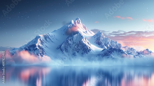 Obraz na płótnie Blurred snowy mountain peak w salonie