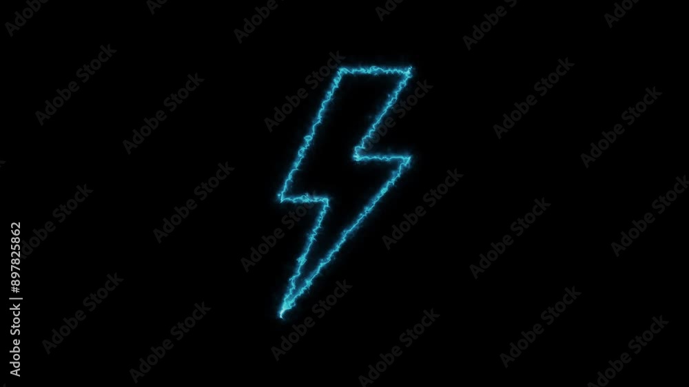 Abstract charging icon neon light animation. neon lightning sign. Bright lightning, electrical storm, high voltage. 4K animation. Abstract charging icon neon light animation. neon lightning sign. Bright lightning, electrical storm, high voltage. 4K animation.