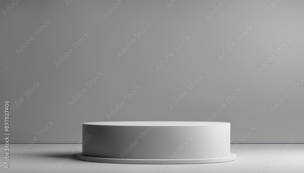Minimal podium for product display stand pedestal studio gray color background 3d rendering Minimal podium for product display stand pedestal studio gray color background 3d rendering