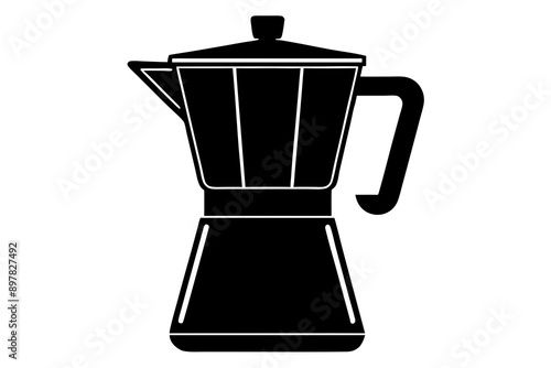  coffee maker vector silhouette, cafetera icon vector art illustration 