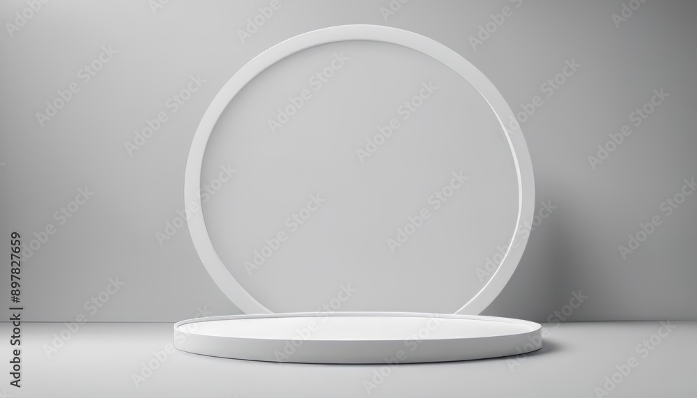 white round stand podium for placing products 3D background white round stand podium for placing products 3D background