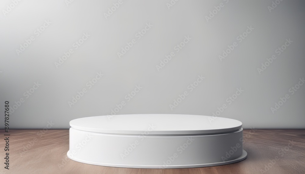 white round stand podium for placing products 3D background white round stand podium for placing products 3D background