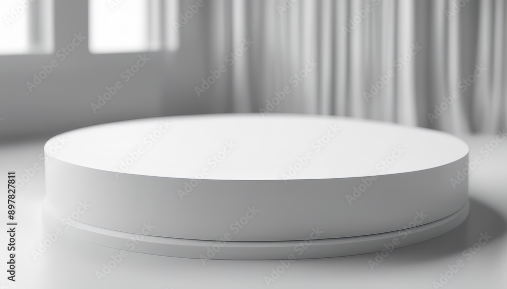 white round stand podium for placing products 3D background white round stand podium for placing products 3D background