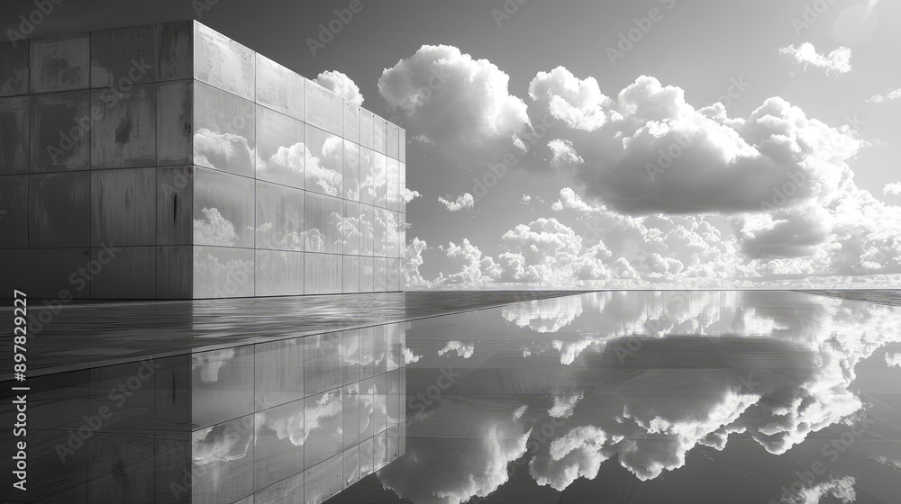 Shoot the reflection of clouds on a mirrored building.