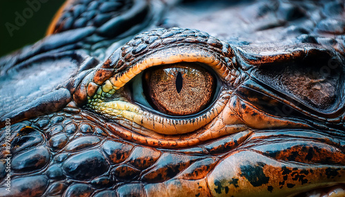 alligator eye extreme close up