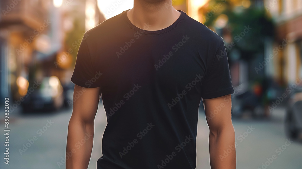 Young Model Shirt Mockup, Boy wearing black t-shirt on street in daylight, Shirt Mockup Template on hipster adult for design print, Male guy wearing casual t-shirt mockup placement Young Model Shirt Mockup, Boy wearing black t-shirt on street in daylight, Shirt Mockup Template on hipster adult for design print, Male guy wearing casual t-shirt mockup placement