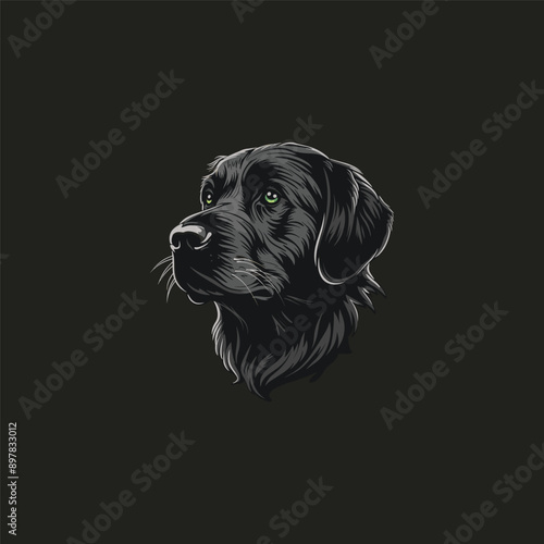 illustration of a Golden Retriever dog's head