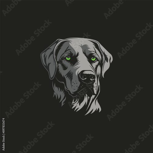 illustration of a Golden Retriever dog's head