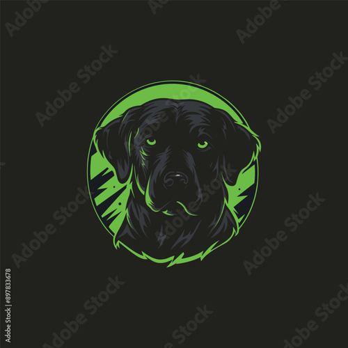 illustration of a Golden Retriever dog's head