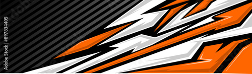 Abstract Car decal design vector. Graphic abstract stripe racing background kit designs for wrap vehicle, race car, rally, adventure and livery