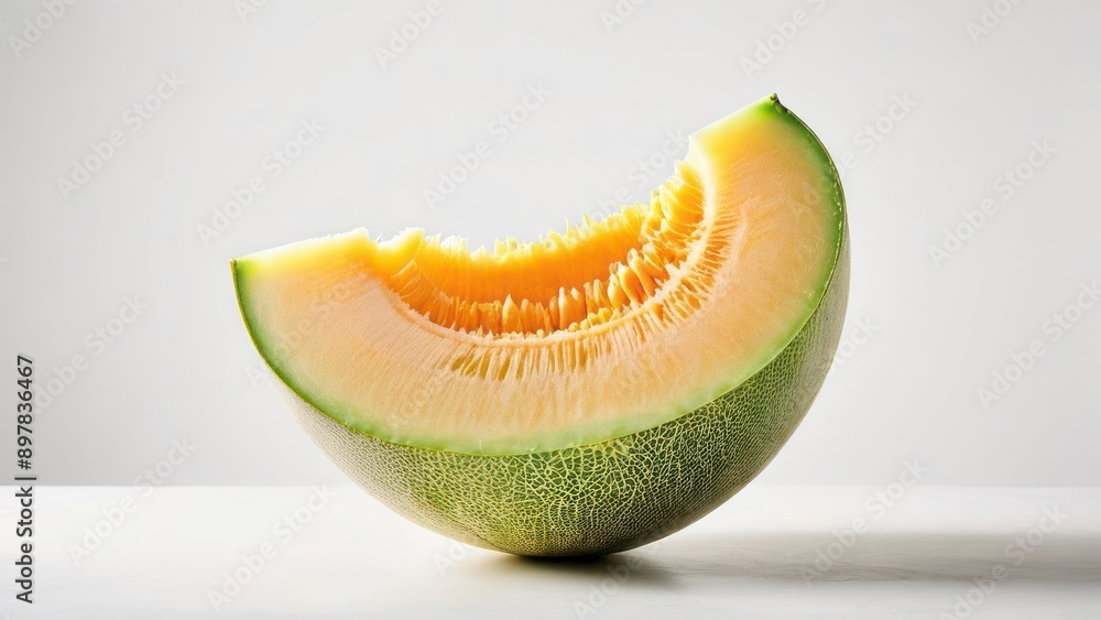a melon that is cut in half on a table a melon that is cut in half on a table