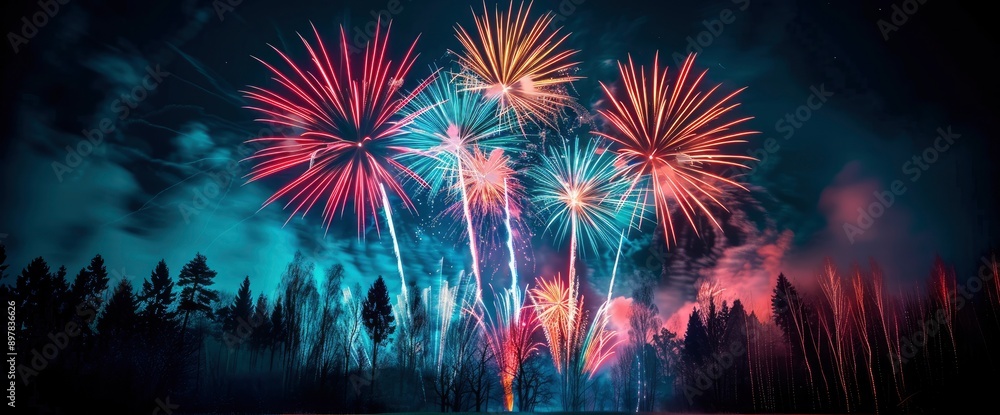New Year Fireworks, Lighting Up The Sky With Vibrant Energy New Year Fireworks, Lighting Up The Sky With Vibrant Energy