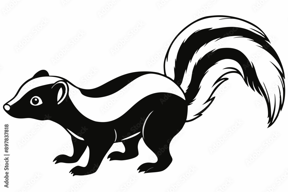 skunk silhouette, skunk line art silhouette, skunk svg, vector illustration
skunk silhouette, skunk line art silhouette, skunk svg, vector illustration