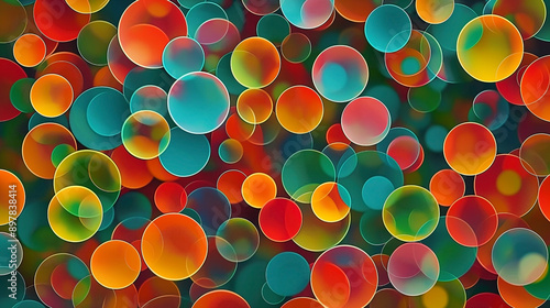 Abstract pattern of colorful circles.