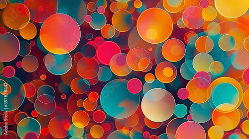 Abstract pattern of colorful circles.