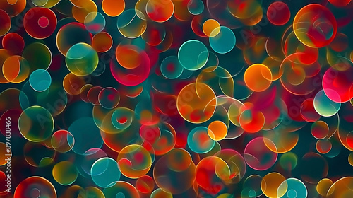 Abstract pattern of colorful circles.