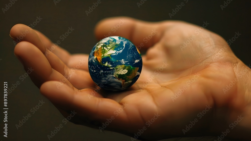 Hand Holding a Globe: A hand holding a small globe, representing travel and global connections.
Hand Holding a Globe: A hand holding a small globe, representing travel and global connections.