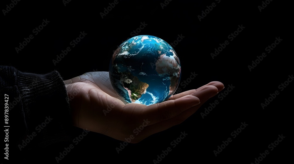 Hand Holding a Globe: A hand holding a small globe, representing travel and global connections.
Hand Holding a Globe: A hand holding a small globe, representing travel and global connections.