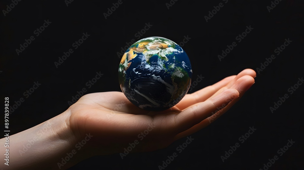 Hand Holding a Globe: A hand holding a small globe, representing travel and global connections.
Hand Holding a Globe: A hand holding a small globe, representing travel and global connections.
