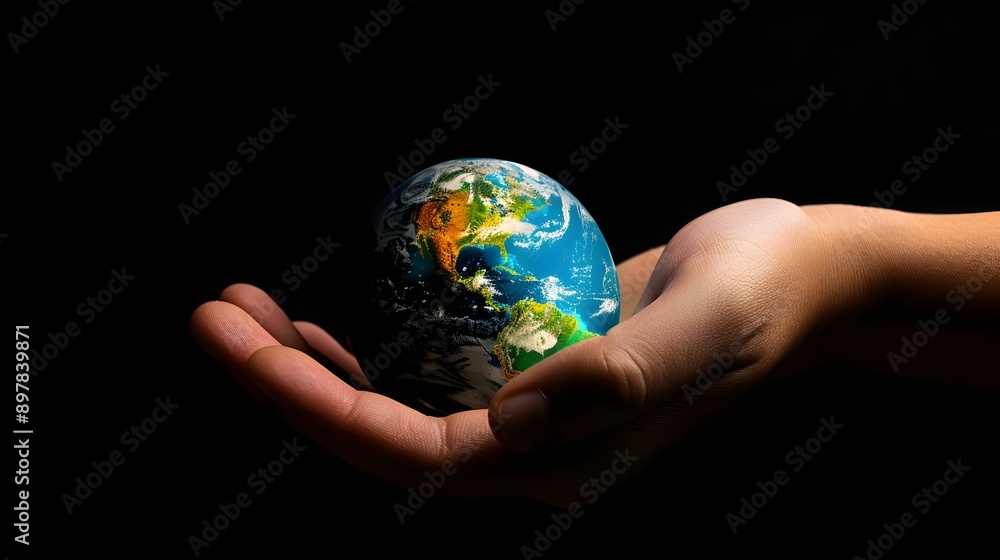 Hand Holding a Globe: A hand holding a small globe, representing travel and global connections.
Hand Holding a Globe: A hand holding a small globe, representing travel and global connections.