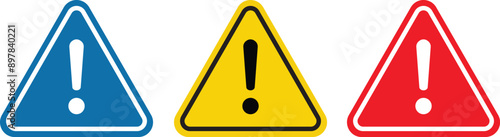 Caution warning sign Vector set