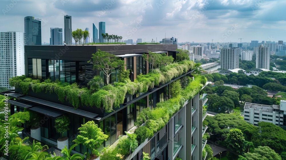 lush green rooftop garden on a modern urban building sustainable architecture integrates nature into the cityscape promoting ecofriendly living lush green rooftop garden on a modern urban building sustainable architecture integrates nature into the cityscape promoting ecofriendly living