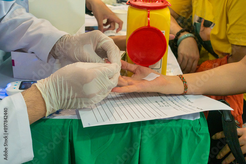 HO CHI MINH CITY JUL 13, 2024, VIET NAM: Community health examination in Ho Chi Minh City.