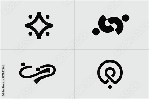 modern and minimalist organization logo template, collection set of simple logo for a nonprofit organization