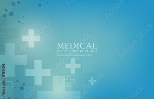 Abstect vector medical wallpaper.futuristic medical cross shape.blue background