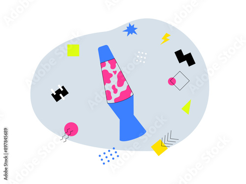 Lava lamp. 90's nostalgia vector illustration