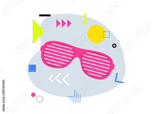 Glasses retro. 90's nostalgia vector illustration